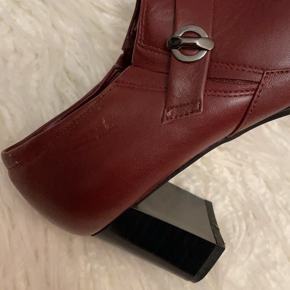 Aerology by Aerosoles Saylor sz 8 maroon slip on square toe fall boots booties - Picture 4 of 6